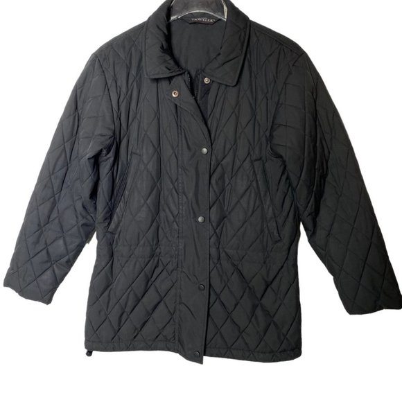 LL Bean Traveler quilted black jacket coat size SP - Picture 1 of 8